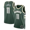 Milwaukee Bucks Brook Lopez Nike Icon Edition Green NBA Jersey