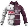 NRL Manly Warringah Sea Eagles Custom Name Number 2023 Mix Jersey V2 Zip Up Hoodie