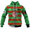NRL South Sydney Rabbitohs Custom Name Number 2023 Mix Jersey V2 Zip Up Hoodie