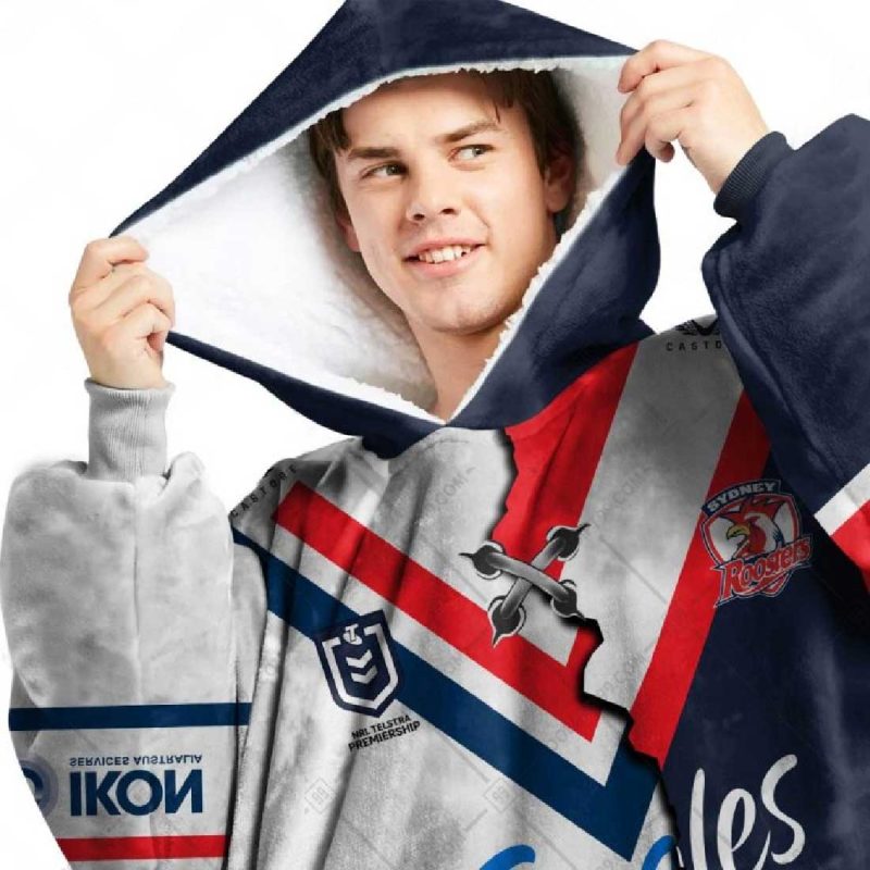 NRL Sydney Roosters Custom Name Number 2023 Mix Jersey V2 Fleece Oodie