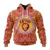 AFL Brisbane Lions Custom Name Number Polynesian Concept Pullover Hoodie