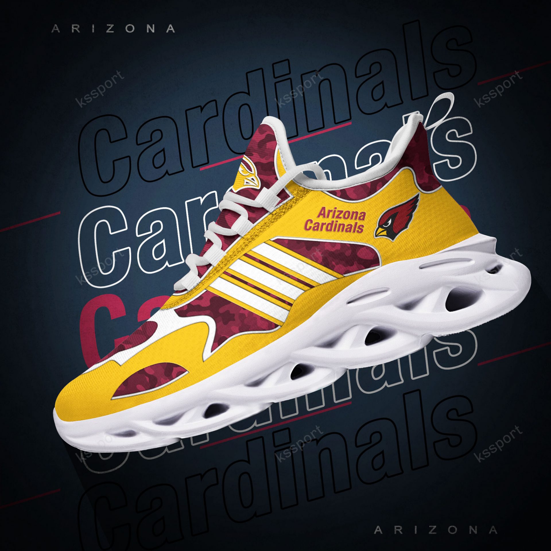 NFL Arizona Cardinals Yellow Red Max Soul Shoes