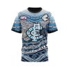 AFL Carlton Blues Custom Name Number Indigenous Mascot T-Shirt