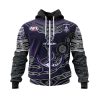 AFL Fremantle Dockers Custom Name Number Indigenous Mascot Zip Up Hoodie