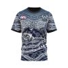 AFL Geelong Cats Custom Name Number Indigenous Mascot T-Shirt
