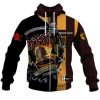 AFL Hawthorn Hawks AC/DC Mix Custom Name Number 2023 Home Guernsey Zip Up Hoodie