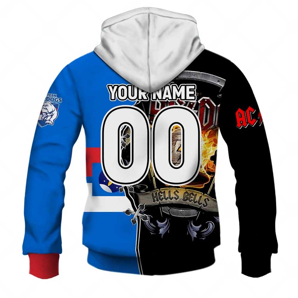AFL Western Bulldogs AC/DC Mix Custom Name Number 2023 Home Guernsey Pullover Hoodie AFL Western Bulldogs AC/DC Mix Custom Name Number 2023 Home Guernsey Pullover Hoodie
