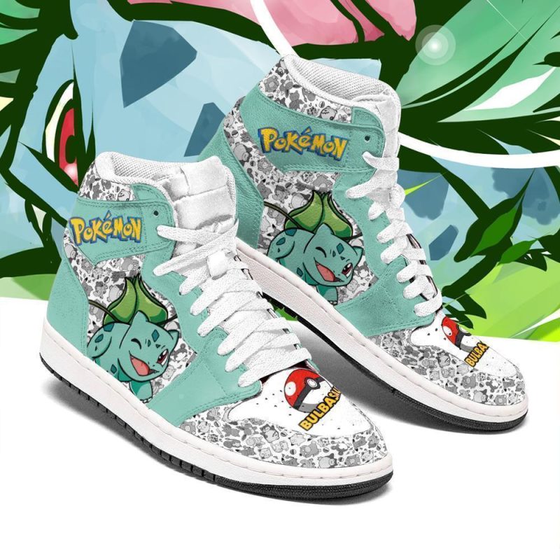 POKEMON Bulbasaur Anime Air Jordan 1 High Sneakers