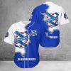 SC Heerenveen Logo Blue White Baseball Jersey