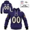 NFL Baltimore Ravens Custom Name Number Purple Home Jersey Pullover Hoodie