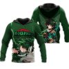 MY HERO ACADEMIA Izuku Midoriya Green Zip Up Hoodie