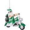 NBA Boston Celtics Santa On A Motorcycle Custom Shaped Ornament