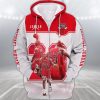 NBA Chicago Bulls Michael Jordan White Red Zip Up Hoodie