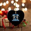 NBA Golden State Warriors Logo Black Metallica Heart Shaped Ornament