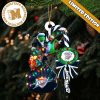 NBA Oklahoma City Thunder Custom Name Grinch Candy Cane Custom Shaped Ornament
