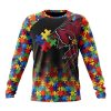 NFL Arizona Cardinals Custom Name Number Autism Awareness Design Sweatshirt