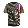 NFL Arizona Cardinals Custom Name Number Veterans Kneeling Soldier T-Shirt