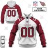 NFL Arizona Cardinals Custom Name Number White Road Jersey Pullover Hoodie