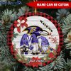 NFL Baltimore Ravens Custom Name Cute Gnome Round Ornament