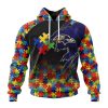 NFL Baltimore Ravens Custom Name Number Autism Awareness Design Pullover Hoodie