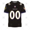 NFL Baltimore Ravens Custom Name Number Black Alternate Jersey T-Shirt