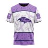 NFL Baltimore Ravens Custom Name Number Fight Cancer T-Shirt