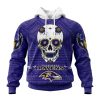 NFL Baltimore Ravens Custom Name Number Kits For Dia De Muertos Pullover Hoodie