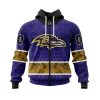 NFL Baltimore Ravens Custom Name Number Native With Samoa Culture Zip Up Hoodie