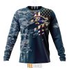 NFL Baltimore Ravens Custom Name Number Navy Skull Camo Veteran Sweatshirt