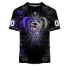 NFL Baltimore Ravens Custom Name Number Rose Dragon T-Shirt