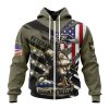 NFL Baltimore Ravens Custom Name Number Veterans Kneeling Soldier Zip Up Hoodie