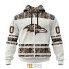NFL Baltimore Ravens Custom Name Number White Camo Hunting Zip Up Hoodie