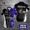 NFL Baltimore Ravens Custom Name Special Half Tone Mascot Hawaiian Shirt