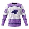 NFL Carolina Panthers Custom Name Number Fight Cancer Sweatshirt