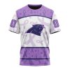 NFL Carolina Panthers Custom Name Number Fight Cancer T-Shirt
