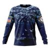 NFL Carolina Panthers Custom Name Number Honor US Navy Veterans Sweatshirt