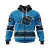 NFL Carolina Panthers Custom Name Number Native With Samoa Culture Zip Up Hoodie