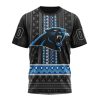 NFL Carolina Panthers Custom Name Number Pattern Native T-Shirt
