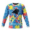 NFL Carolina Panthers Custom Name Number Puzzle Autism Awareness Sweatshirt