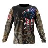 NFL Carolina Panthers Custom Name Number Realtree Hunting Sweatshirt