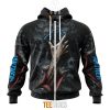 NFL Carolina Panthers Halloween Horror Skull Zip Up Hoodie