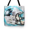 NFL Carolina Panthers Helmet Watercolor Tote Bag