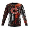 NFL Chicago Bears Custom Name Number Classic Grunge American Flag Sweatshirt