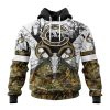 NFL Chicago Bears Custom Name Number Deer Skull And Forest Pullover Hoodie