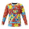 NFL Chicago Bears Custom Name Number Puzzle Autism Awareness Sweatshirt