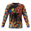 NFL Cincinnati Bengals Custom Name Number Autism Awareness Design Sweatshirt