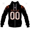 NFL Cincinnati Bengals Custom Name Number Black Home Jersey Zip Up Hoodie