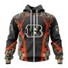 NFL Cincinnati Bengals Custom Name Number Camo Hunting Zip Up Hoodie