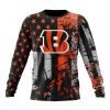 NFL Cincinnati Bengals Custom Name Number Classic Grunge American Flag Sweatshirt