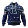 NFL Cincinnati Bengals Custom Name Number Honor US Navy Veterans Zip Up Hoodie